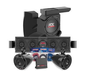Picture of Polaris RZR Bluetooth Overhead Audio Sound Bar, 2-Channel Amplifier, 2 Cage Mounted Speakers, and Amplified Subwoofer