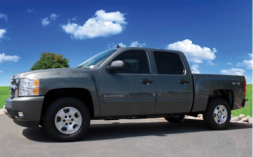 Picture of Chevrolet Silverado Crew Cab Amplified 10 inch 200W RMS Vehicle Specific Custom Subwoofer Enclosure 