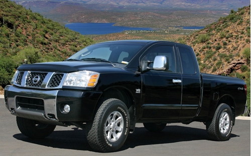 Picture of Nissan Titan Amplified Dual 10 inch 200W RMS Vehicle Specific Custom Subwoofer Enclosure 